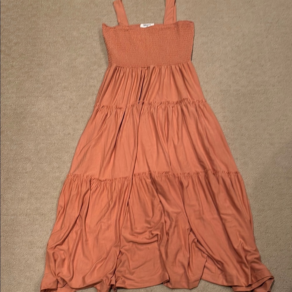 Zenana Outfitters Coral Sundress Sleeveless Square Neck Casual MIDI Dress
